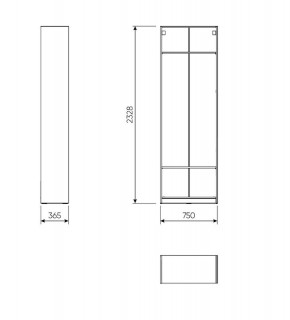 2.06.07.240.1 МАКС стеллаж 75х36х233 белый в Кудымкаре - kudymkar.ok-mebel.com | фото 2