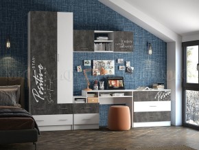 ВЕГА NEW Позитив Антресоль (Бетон темный/белый) в Кудымкаре - kudymkar.ok-mebel.com | фото 3