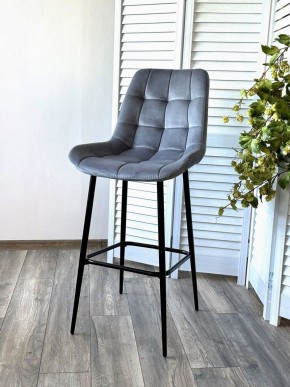 Барный стул ХОФМАН, цвет H-14 Серый, велюр / черный каркас М-City в Кудымкаре - kudymkar.ok-mebel.com | фото 3