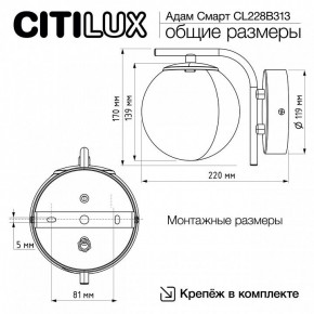 Бра Citilux Адам Смарт CL228B313 в Кудымкаре - kudymkar.ok-mebel.com | фото 8