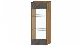 ДАЛЛАС Шкаф со стеклом (цемент темный) в Кудымкаре - kudymkar.ok-mebel.com | фото