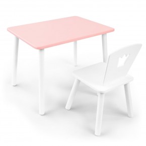 Детский комплект стол и стул «Корона» Rolti Baby (розовый/белый, массив березы/мдф) в Кудымкаре - kudymkar.ok-mebel.com | фото