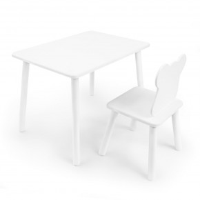 Детский комплект стол и стул «Мишка» Rolti Baby (белый/белый, массив березы/мдф) в Кудымкаре - kudymkar.ok-mebel.com | фото