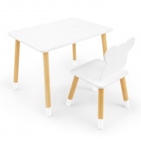 Детский комплект стол и стул «Мишка» Rolti Baby (белый/береза, массив березы/мдф) в Кудымкаре - kudymkar.ok-mebel.com | фото