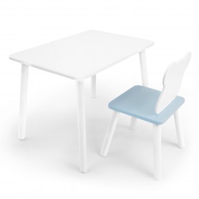 Детский комплект стол и стул «Мишка» Rolti Baby (белый/голубой, массив березы/мдф) в Кудымкаре - kudymkar.ok-mebel.com | фото