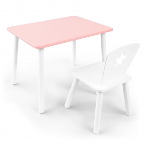 Детский комплект стол и стул «Звезда» Rolti Baby (розовый/белый, массив березы/мдф) в Кудымкаре - kudymkar.ok-mebel.com | фото
