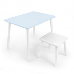 Детский комплект стол и табурет Rolti Baby (голубая столешница/белое сиденье/белые ножки) в Кудымкаре - kudymkar.ok-mebel.com | фото