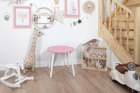 Детский стол круглый Rolti Baby (розовый/белый, массив березы/мдф) в Кудымкаре - kudymkar.ok-mebel.com | фото