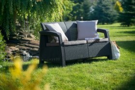 Диван пластиковый Корфу (Corfu love seat) графит в Кудымкаре - kudymkar.ok-mebel.com | фото 2