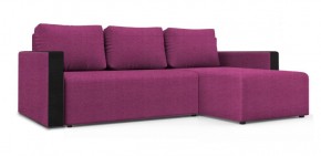 Диван угловой Алиса 3 Shaggy FUCHSIA - TEOS BLACK в Кудымкаре - kudymkar.ok-mebel.com | фото