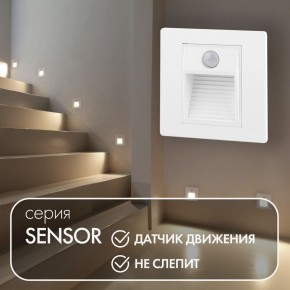 DK1020-WH Светильник встраиваемый в стену c датчиком движения, IP 20, LED 3000, 1 Вт, белый, пластик в Кудымкаре - kudymkar.ok-mebel.com | фото 2