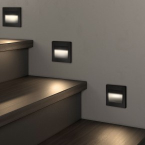 DK3050-BK Светильник встраиваемый в стену, IP 20, LED 3000, 1 Вт, черный пластик в Кудымкаре - kudymkar.ok-mebel.com | фото 3