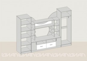 Гостиная Аллегро с 2 шкафами вариант-5 (Ясень светлый/тёмный) в Кудымкаре - kudymkar.ok-mebel.com | фото 2