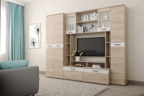 Гостиная Белла (Дуб Сонома/Белый глянец) в Кудымкаре - kudymkar.ok-mebel.com | фото