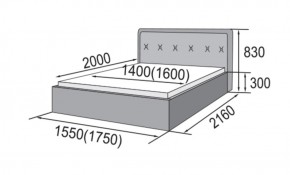 ГРЕТА Кровать 1400 (экокожа бежевая) в Кудымкаре - kudymkar.ok-mebel.com | фото 2