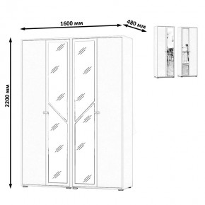 Камелия Шкаф 4-х створчатый, цвет дуб сонома, ШхГхВ 160х48х220 см., универсальная сборка, можно использовать как два отдельных шкафа в Кудымкаре - kudymkar.ok-mebel.com | фото 4