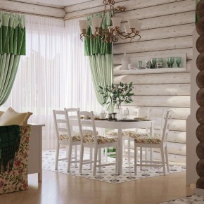 Комлект Вествик обеденный стол и четыре стула, массив сосны, цвет белый в Кудымкаре - kudymkar.ok-mebel.com | фото 1