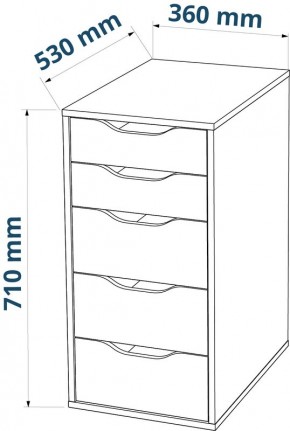 Комод Ингар белый с пятью выдвижными ящиками в Кудымкаре - kudymkar.ok-mebel.com | фото 3