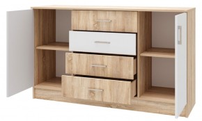 БЕАТРИС Комод К1400 (Дуб Сонома/Белый глянец) в Кудымкаре - kudymkar.ok-mebel.com | фото 2
