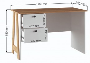 Компьютерный стол Теодора белый / крафт золотой в Кудымкаре - kudymkar.ok-mebel.com | фото 3