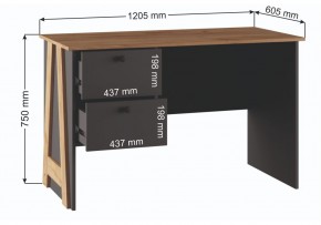 Компьютерный стол Теодора графит / крафт золотой в Кудымкаре - kudymkar.ok-mebel.com | фото 3