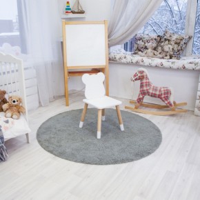 Комплект детский стол КРУГЛЫЙ и два стула МИШКА ROLTI Baby (белая столешница/белое сиденье/береза ножки) в Кудымкаре - kudymkar.ok-mebel.com | фото