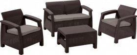 Комплект мебели Корфу сет (Corfu set) коричневый - серо-бежевый * в Кудымкаре - kudymkar.ok-mebel.com | фото