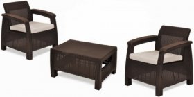 Комплект мебели Корфу Уикенд (Corfu Weekend) коричневый - серо-бежевый * в Кудымкаре - kudymkar.ok-mebel.com | фото