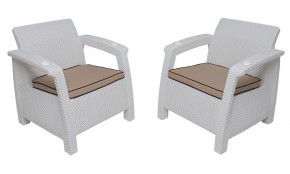 Комплект на балкон Yalta Premium Balcony Set (Ялта) белый (+подушки под спину) в Кудымкаре - kudymkar.ok-mebel.com | фото 4