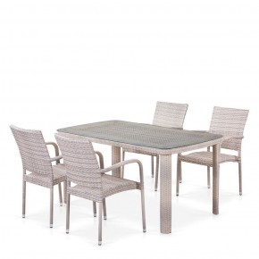 Комплект плетеной мебели T256C/Y376C-W85 Latte (4+1) + подушки на стульях в Кудымкаре - kudymkar.ok-mebel.com | фото 1
