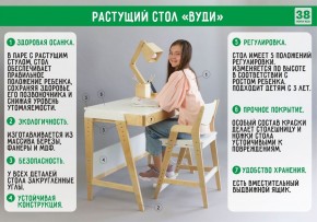 Комплект растущий стол и стул с чехлом 38 попугаев «Вуди» (Белый, Белый, Беж) в Кудымкаре - kudymkar.ok-mebel.com | фото