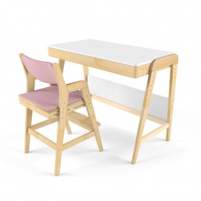 Комплект растущий стол и стул с чехлом 38 попугаев «Вуди» (Белый, Береза, Розовый) в Кудымкаре - kudymkar.ok-mebel.com | фото
