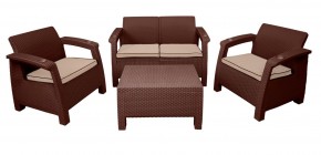 Комплект уличной мебели Yalta Premium Terrace Set (Ялта) шоколадый (+подушки под спину) в Кудымкаре - kudymkar.ok-mebel.com | фото
