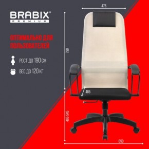 Кресло BRABIX PREMIUM "Ultimate EX-800" пластик, плотная двойная сетка Х2, черное/бежевое, 532916 в Кудымкаре - kudymkar.ok-mebel.com | фото 6