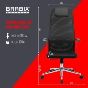 Кресло BRABIX PREMIUM "Ultimate EX-801" хром, плотная двойная сетка Х2, черное, 532917 в Кудымкаре - kudymkar.ok-mebel.com | фото 7