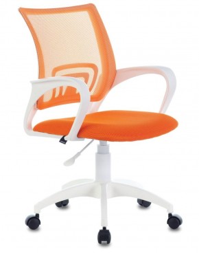 Кресло BRABIX "Fly MG-396W", пластик белый, сетка, оранжевое, 532401, MG-396W_532401 в Кудымкаре - kudymkar.ok-mebel.com | фото