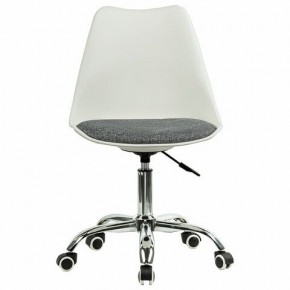 Кресло стул BRABIX "Eames MG-310 CH", хром, пластик белый, ткань серая, 532924 в Кудымкаре - kudymkar.ok-mebel.com | фото