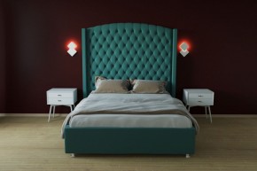 Кровать Берлин ЛЮКС с ПМ 800 (велюр бирюзовый) в Кудымкаре - kudymkar.ok-mebel.com | фото 2