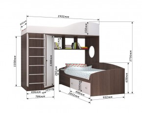 Кровать-чердак Кадет 2 с металлической лестницей в Кудымкаре - kudymkar.ok-mebel.com | фото 2