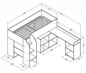 Кровать-чердак "Теремок-2" Дуб молочный в Кудымкаре - kudymkar.ok-mebel.com | фото 3