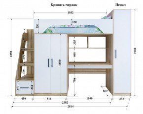 Кровать-чердак Тея + Шкаф-Пенал Тея в Кудымкаре - kudymkar.ok-mebel.com | фото 2