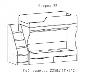 КАПРИЗ-22 Кровать двухъярусная 800 настил ЛДСП в Кудымкаре - kudymkar.ok-mebel.com | фото 2