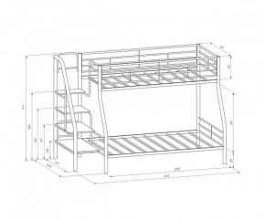 Кровать двухъярусная "Толедо-1" Черный/Венге в Кудымкаре - kudymkar.ok-mebel.com | фото 2