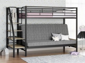 Кровать двухъярусная с диваном "Мадлен-3" (Черный/Серый) в Кудымкаре - kudymkar.ok-mebel.com | фото 1