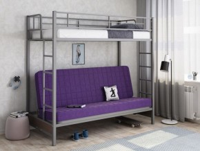 Кровать двухъярусная с диваном "Мадлен" (Серый/Фиолетовый) в Кудымкаре - kudymkar.ok-mebel.com | фото