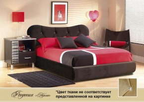 Кровать Феодосия 1600 со стразами в к/з "Классик 307 коричневый" серия Норма, основание, ПМ, дно ЛДСП в Кудымкаре - kudymkar.ok-mebel.com | фото