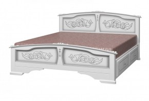 ЕЛЕНА Кровать из массива 1600 (Белый жемчуг) с 2-мя ящиками в Кудымкаре - kudymkar.ok-mebel.com | фото