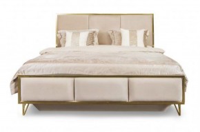 Кровать Lara 1600 с мягким изголовьем + основание (белый глянец) в Кудымкаре - kudymkar.ok-mebel.com | фото 1
