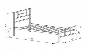 Кровать металлическая "Кадис 900х1900" Коричневый в Кудымкаре - kudymkar.ok-mebel.com | фото 2