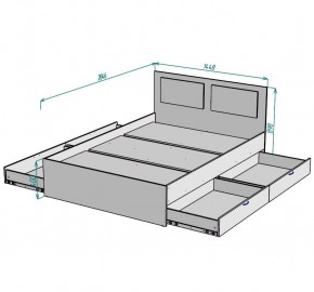 Кровать Ольга L35 (1400) 4 ящика в Кудымкаре - kudymkar.ok-mebel.com | фото 2